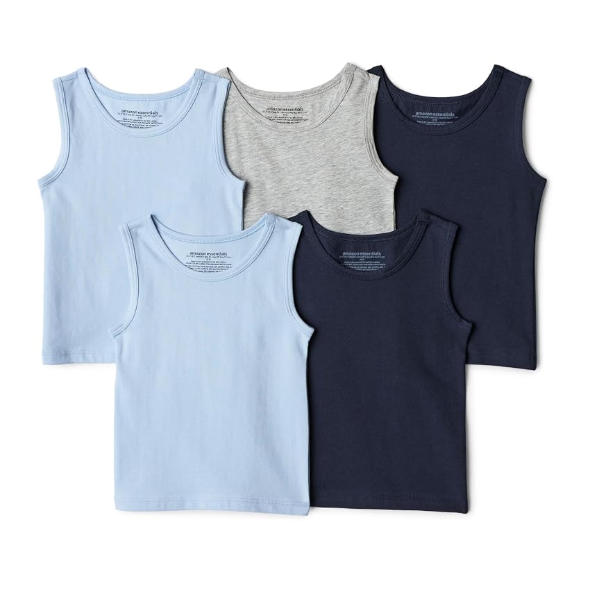 Amazon Essentials Canottiera Intima in Jersey di Cotone Bambini e ragazzi