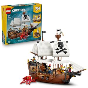 LEGO Creator 3 in 1 Iconica Nave da Pirata - Giocattolo Trasformabile in Castello