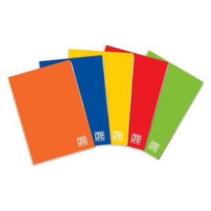 One Color - Set da 5 Maxi Quaderni A4 - Tinta Unita 5M Quadretti 5mm