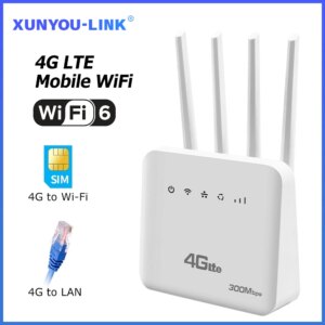 XUNYOU-LINK Router WiFi 4G SIM 300Mbps WiFi6 ad alta velocità Modem WiFi wireless