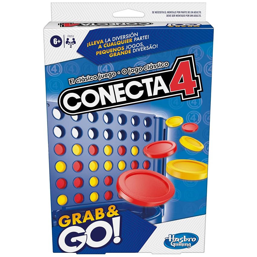 Hasbro Gaming Connetti 4 Grab and Go - Gioco portatile per 2 giocatori