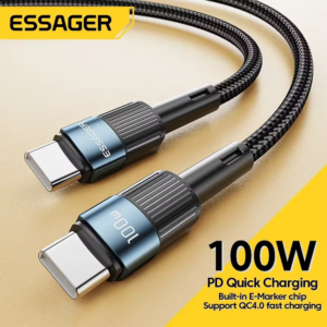 Essager 100W cavo USB da tipo C a USB C USB-C PD cavo di ricarica rapida per caricabatterie