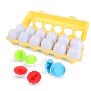 SUPERBE Bebe Gioco Montessori per Bambini - Uova di plastica da Abbinare per Forme e Colori