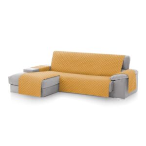 Textilhome Copridivano Chaise Longue Penisola Malu 240 cm Sinistra Senape