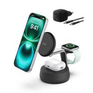 Belkin UltraCharge Pro Caricatore Wireless Qi2.2 25W 3 in 1 - Nero