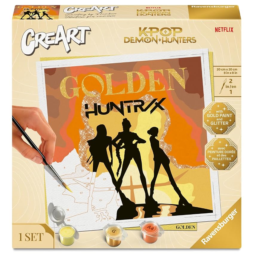 Ravensburger - CreArt Serie Trend Square: K-Pop Demon Hunters – Golden
