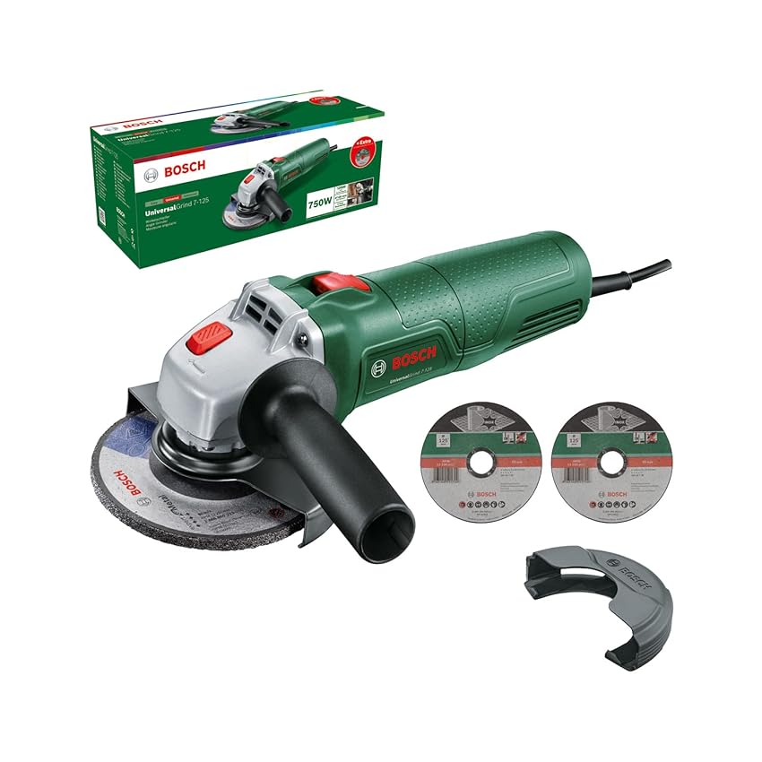 Bosch Smerigliatrice angolare UniversalGrind 7-125 (750 W; 3 dischi; per smerigliatura)