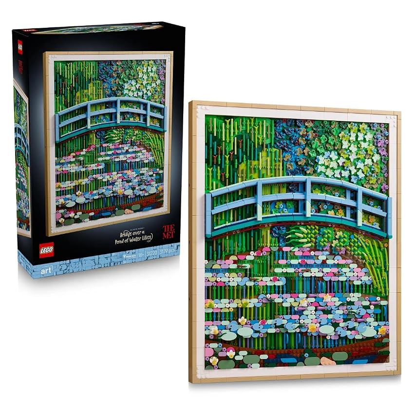 LEGO Art Claude Monet – Bridge over a Pond of Water Lilies - Hanging 3D Wall Art for Home Decor