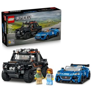 LEGO Speed Champions Jaguar Project 7 e Land Rover Defender - Kit di Modellismo STEM