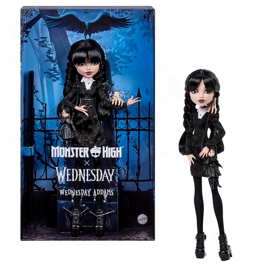 Monster High x Mercoledì Bambola con abito nero
