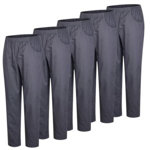 MISEMIYA Confezione da 5 Pezzi - Pantaloni Sanitari Unisex Vita Elastica UNIFORMEES Sanitari 5