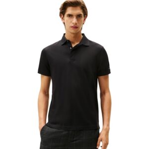 Tommy Hilfiger Uomo Maglietta Polo Maniche Corte Hidden Placket con Chiusura con Bottoni