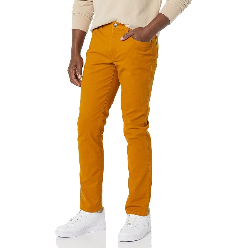 Amazon Essentials Pantaloni in Twill Elasticizzati con 5 Tasche Slim Uomo