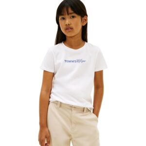 Tommy Hilfiger Bambina T-Shirt Maniche Corte Script Slim Fit