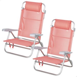 Aktive - Pack of 2 foldable beach chairs with adjustable backrest