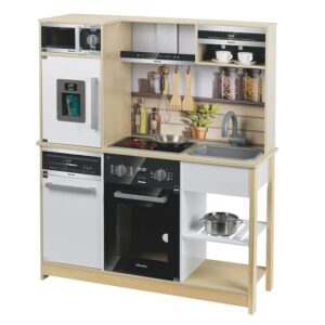 Theo Klein 7188 Cucina familiare Miele I Cucina in Legno con fornello con Funzione luci e Suoni