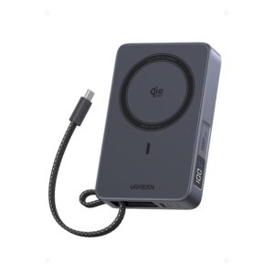 UGREEN Magflow Qi2 25W Power Bank Magsafe 10000mAh USB C PD 30W (Grigio)
