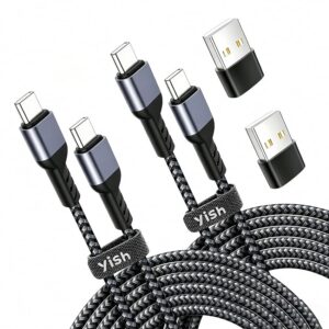 YISH Cavo USB C to USB C 65W：[2M+2M] PD3.0 Cavo USB Type C to Type C Ricarica Rapida