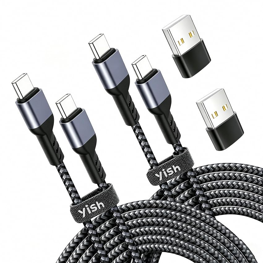 YISH Cavo USB C to USB C 65W：[2M+2M] PD3.0 Cavo USB Type C to Type C Ricarica Rapida