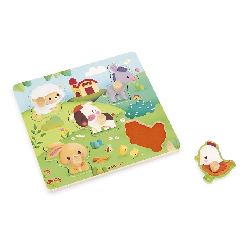 Janod Puzzle di legno da toccare in 5 pezzi