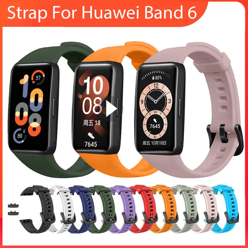 Cinturino sportivo in morbido silicone per Huawei Band 6 Cinturino di ricambio per