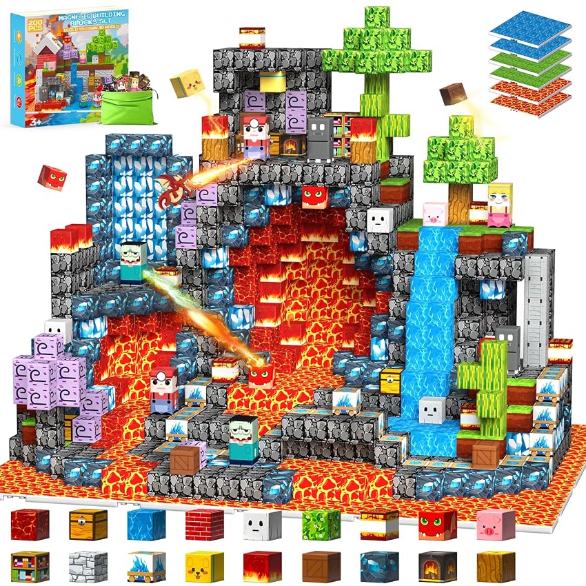 iKidiki 200 Pezzi Costruzioni Magnetiche per Bambini