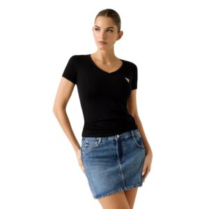 Guess Woman's T-Shirt Slim Fit T-Shirts SS VN Mini Triangle Tee L