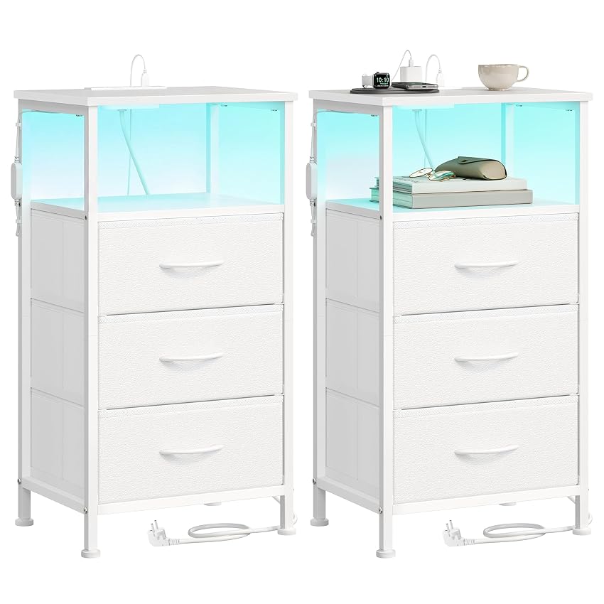 SONGMICS BELLAH Collezione - Comodino con Prese
