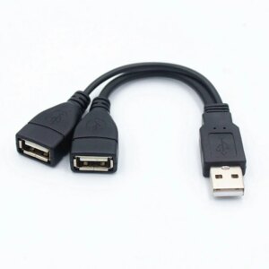 1 Spina Maschio A 2 Presa Femmina USB 2.0 Linea di Estensione Cavo Dati Adattatore