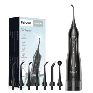 Fairywill Idropulsore per Denti 300ML Irrigatore Orale Ricaricabile Portatile Dentale