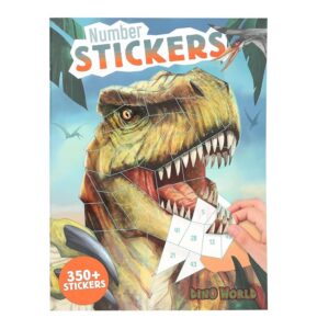 Depesche 13243 Dino World Number Sticker - Libro di Adesivi con 16 Pagine per disegnare