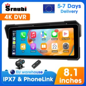7/8.1 pollici Moto 4K DVR WIFI portatile Moto Navigazione GPS per Wireless Carplay