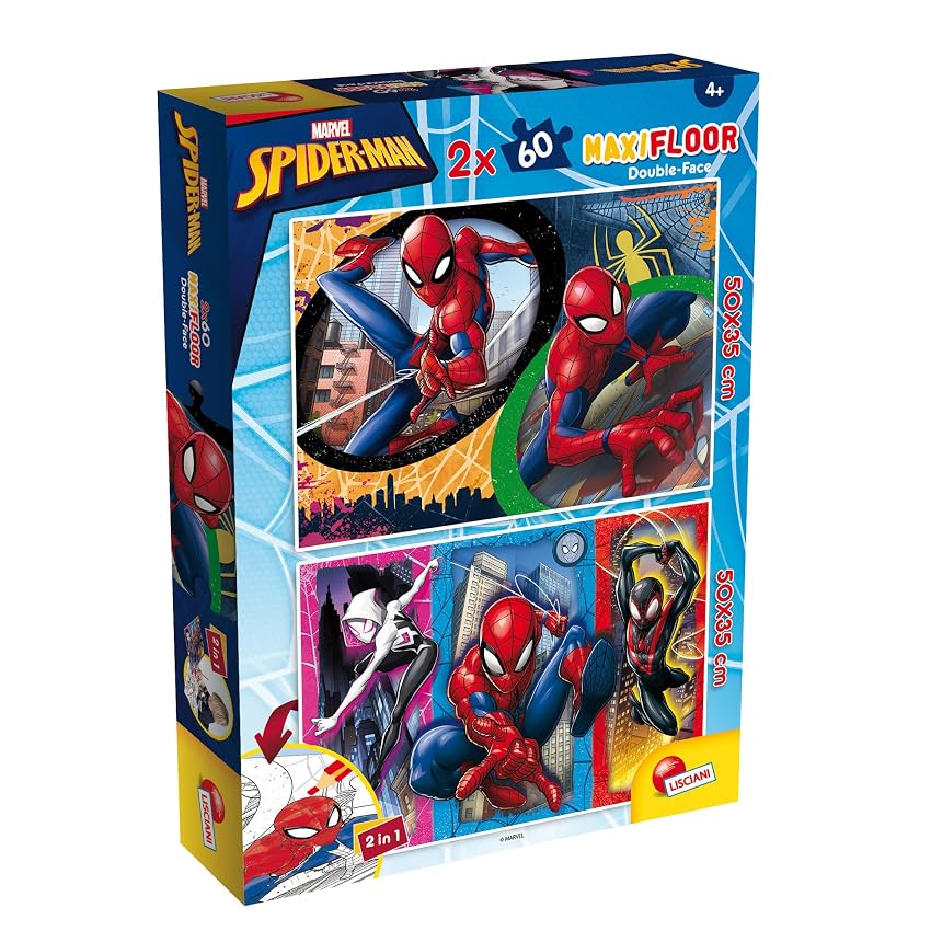 Lisciani Giochi - Marvel puzzle df maxifloor 2 x 60 Spider-man