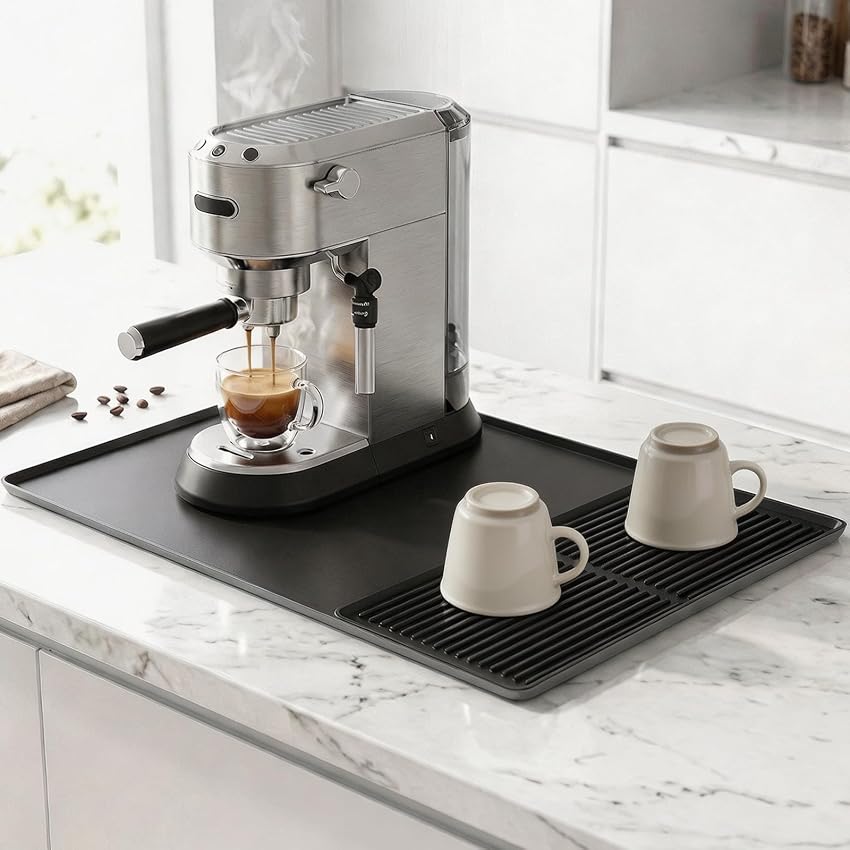 AiQInu Tappetino Asciugatura 2-in-1 per Macchina da Caffè in Silicone