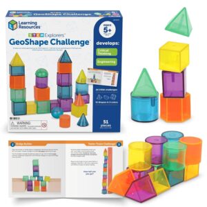 Learning Resources Gioco Educativo STEM Forme Geometriche 3D – 50 Pezzi