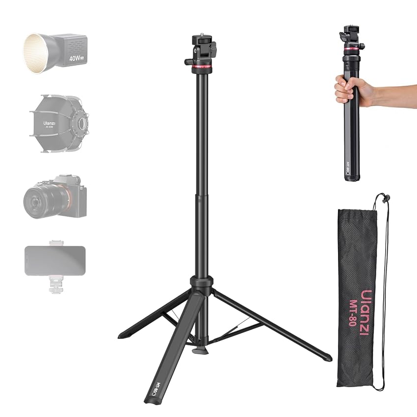 ULANZI MT-80 Stativo fotografico compatto da 213 cm con apertura istantaea