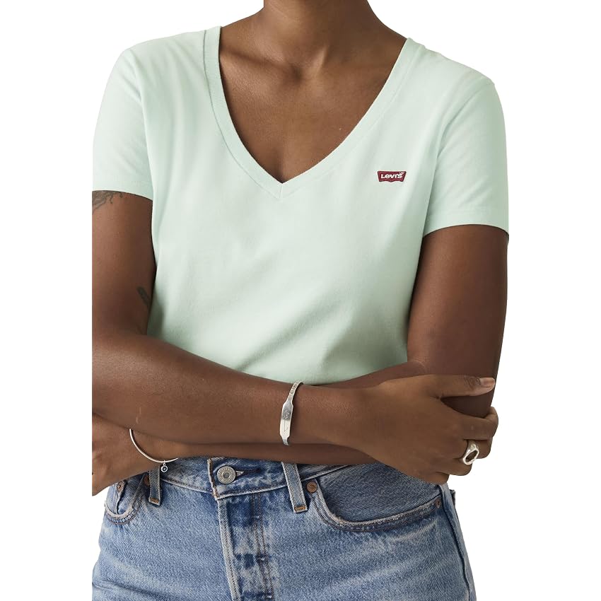 Levi's Perfect Vneck Pale Blue Cotton
