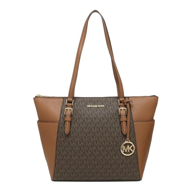 MICHAEL KORS Borsa Tote Charlotte Marrone Nuova e Originale