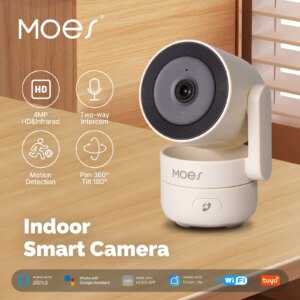 MOESTuya WiFi Indoor Pan/Tilt Telecamera di sicurezza intelligente 4MP HD Visione