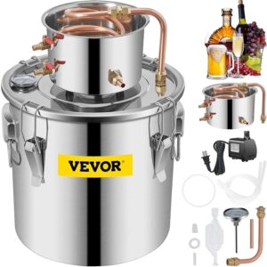 VEVOR Kit di Distillatore Alambicco in Acciaio Inox Rame Puro Materiale per Uso Alimentare