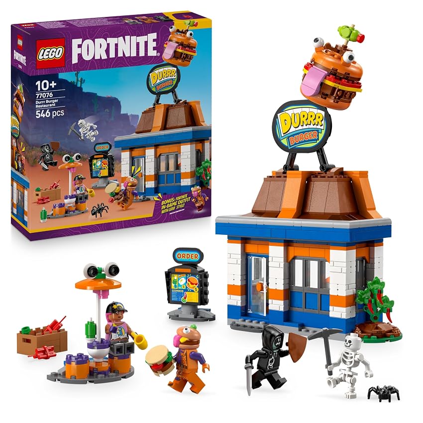 LEGO Fortnite Ristorante di Durrr Burger - Gioco Creativo con le Minifigure di Bombarola da Spiaggia