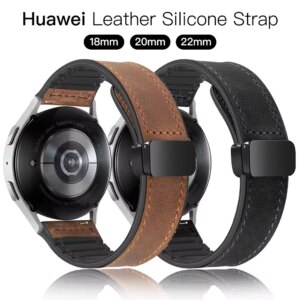 Cinturino in Pelle e Silicone per Huawei Watch GT 6 5 4 46mm 41mm