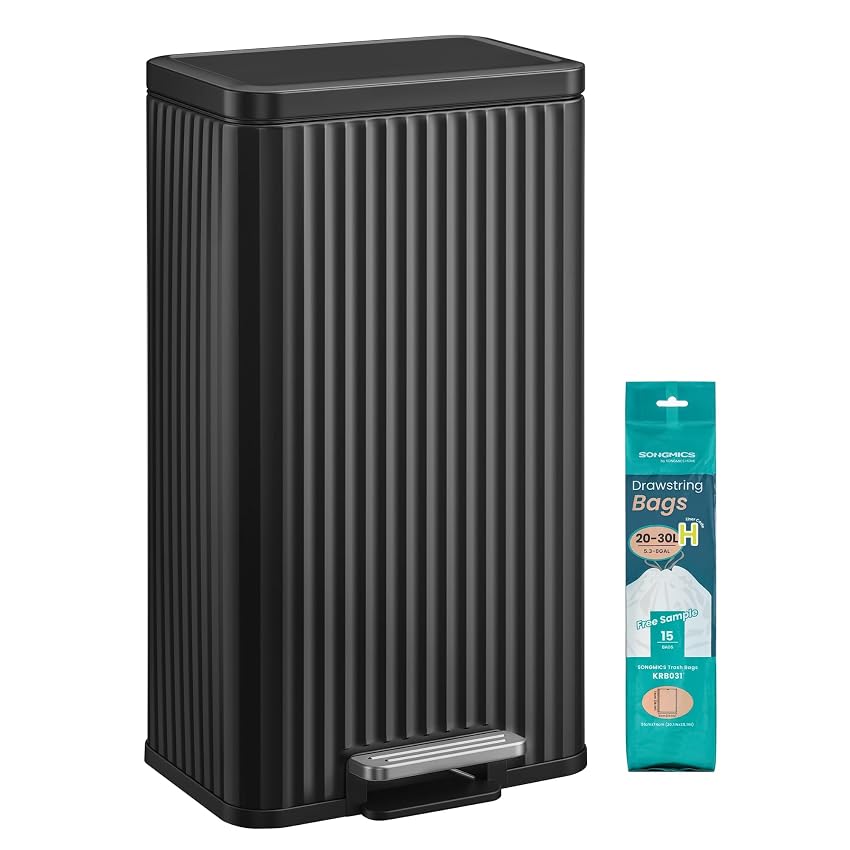 SONGMICS Pattumiera in Acciaio da 30 L