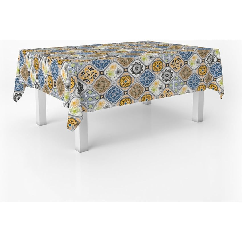 ECOMMERC3 Tovaglia plastificata antimacchia rettangolare 260x140 Jucar Blu