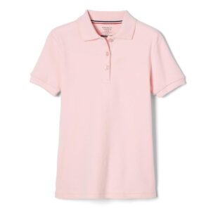 French Toast Girls' Big Short Sleeve Polo Shirt with Picot Collar (Standard & Plus)