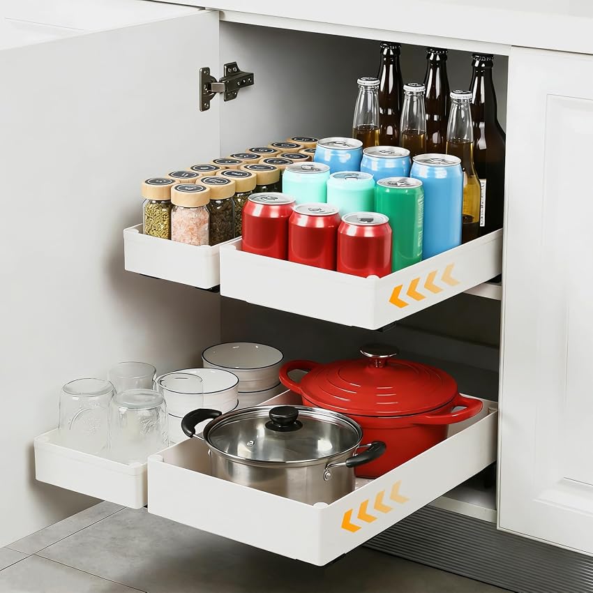 VINATO Set 4 Cassetti Estraibili per Cucina