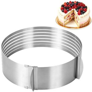 VINATO Anello Regolabile per Torte 24-30 cm &ndash; Stampo in Acciaio con Altezza 8 cm e