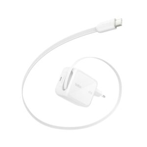 Belkin Caricabatterie USBC GaN 67W con Cavo USB-C Retrattile 1m e Porta USB C