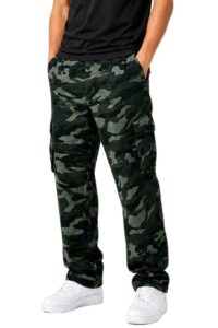 Pantaloni Uomo Cargo Militare Pantalaccio Camouflage Tasconi Comodo Cotone VEQUE