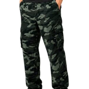 Pantaloni Uomo Cargo Militare Pantalaccio Camouflage Tasconi Comodo Cotone VEQUE